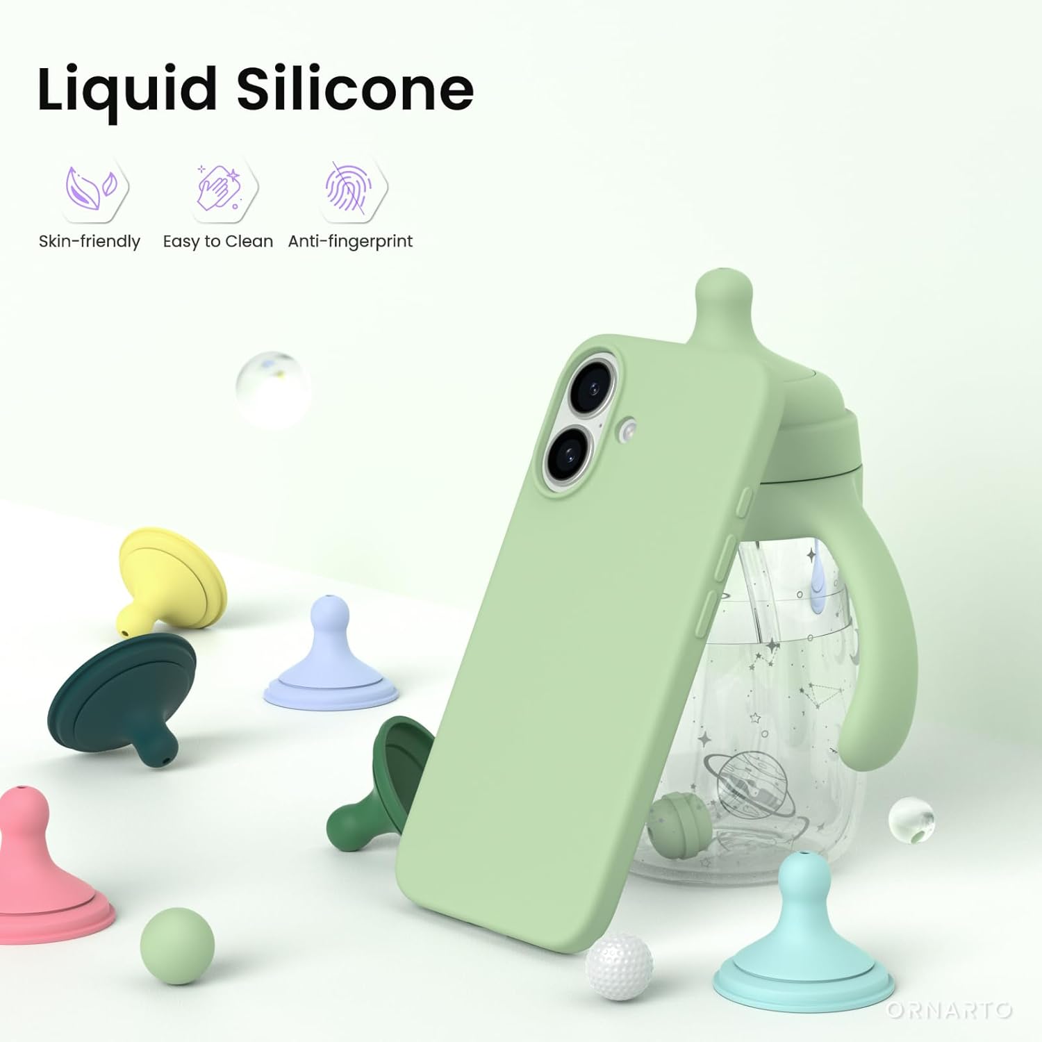 Liquid Silicone Skin-friendly Easy to Clean Anti-fingerprint ORNARTO