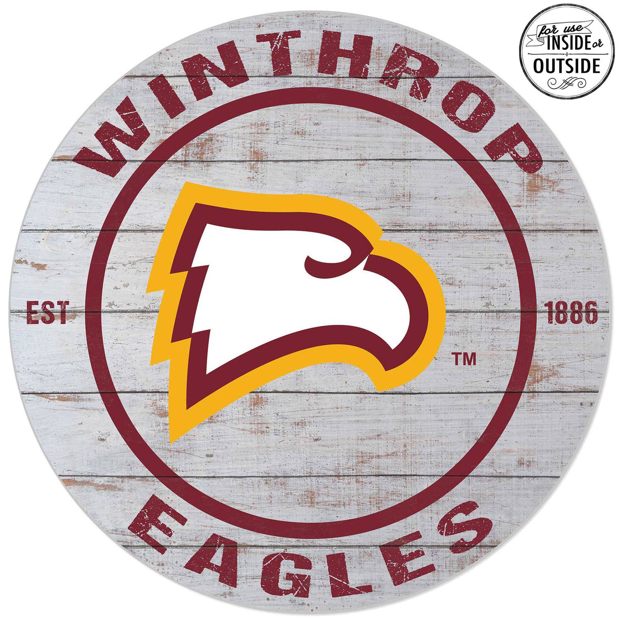 Winthrop Eagles 20'' x 20'' Indoor/Outdoor Weathered Circle Sign
