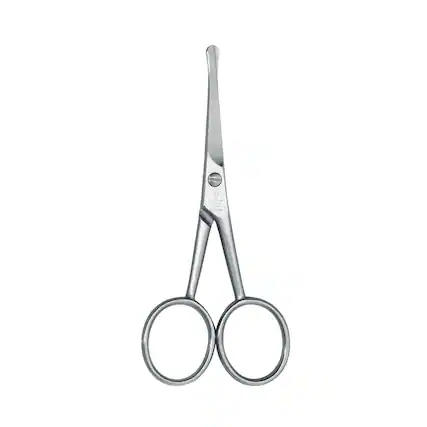 Front. ZWILLING - ZWILLING Nose Ear Hair Scissors (straight cutting edge, rounded tip for safe cutting, ergonomic shape), Premium, 4 in - Silver.