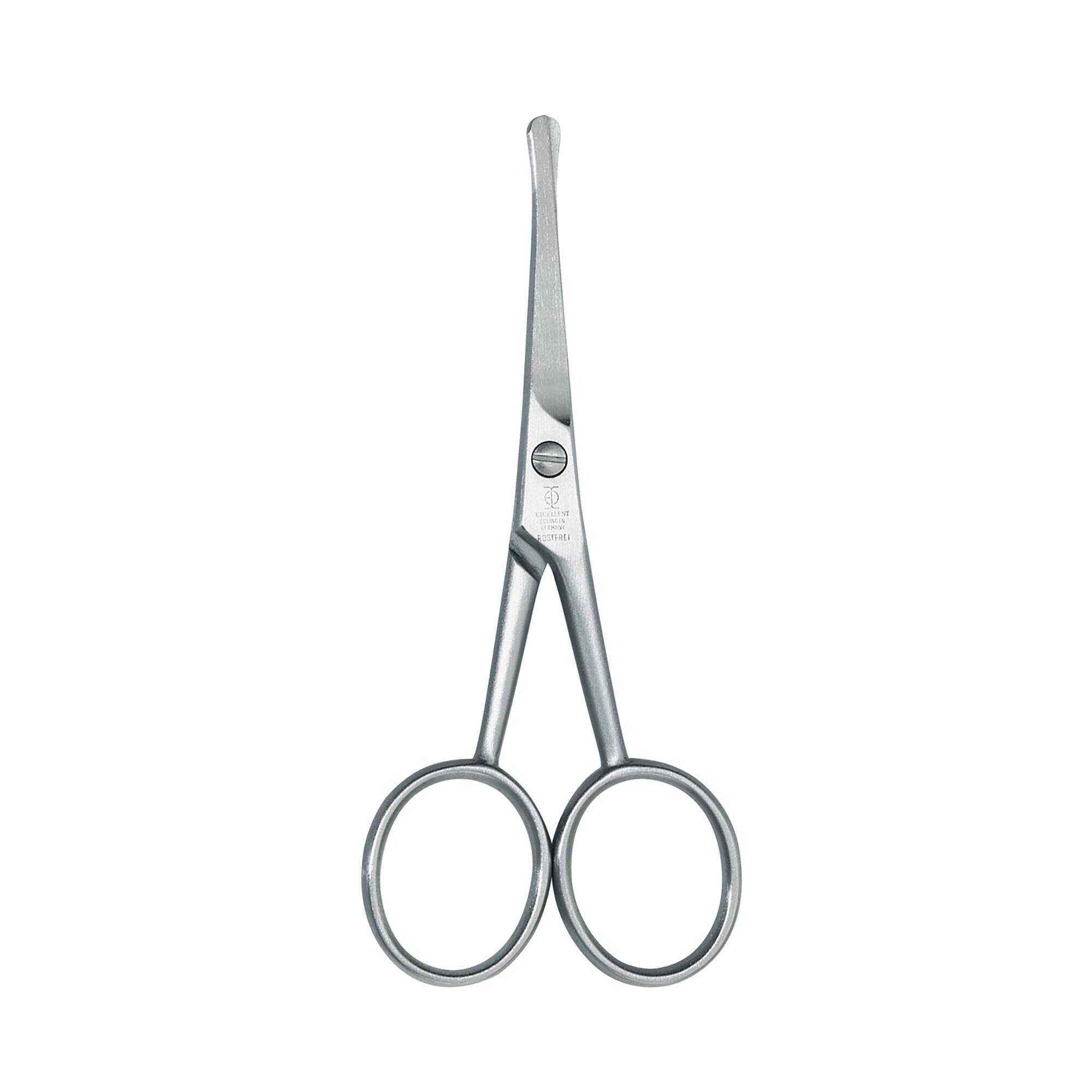 Front. ZWILLING - ZWILLING Nose Ear Hair Scissors (straight cutting edge, rounded tip for safe cutting, ergonomic shape), Premium, 4 in - Silver.