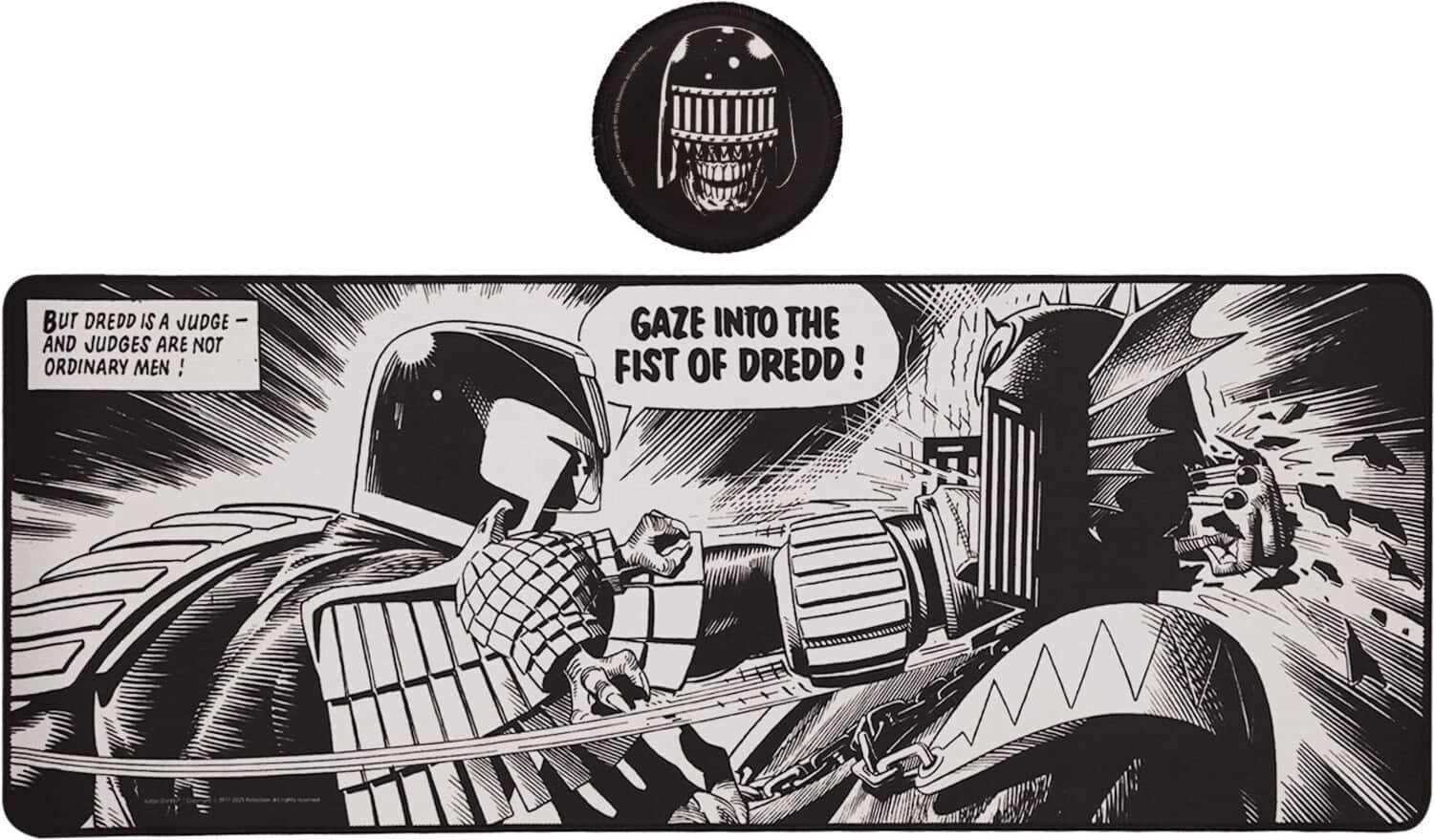 PopMarket - 2000 AD - XL Desk Pad and Coaster Set - Judge Dredd - COLLECTIBLES - Multicolor