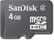 Front Standard. SanDisk - 4 GB microSD High Capacity (microSDHC) - 1 Card.
