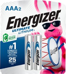 Energizer - Ultimate Lithium AAA Batteries (2 Pack), Triple A Batteries - Front_Zoom
