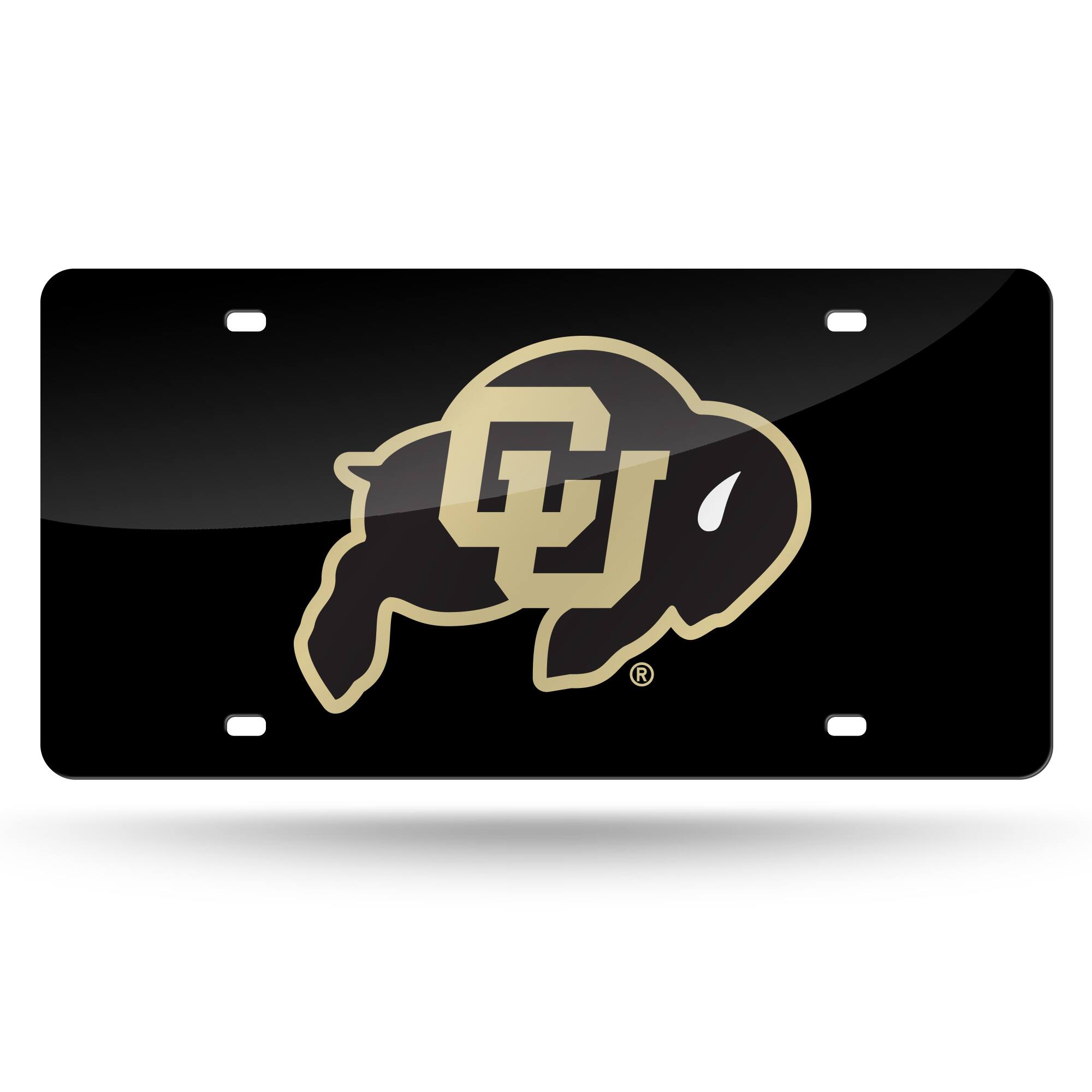 Front. Rico Industries - Colorado Buffaloes Mirrored Laser Cut License Plate Laser Tag - Multi.