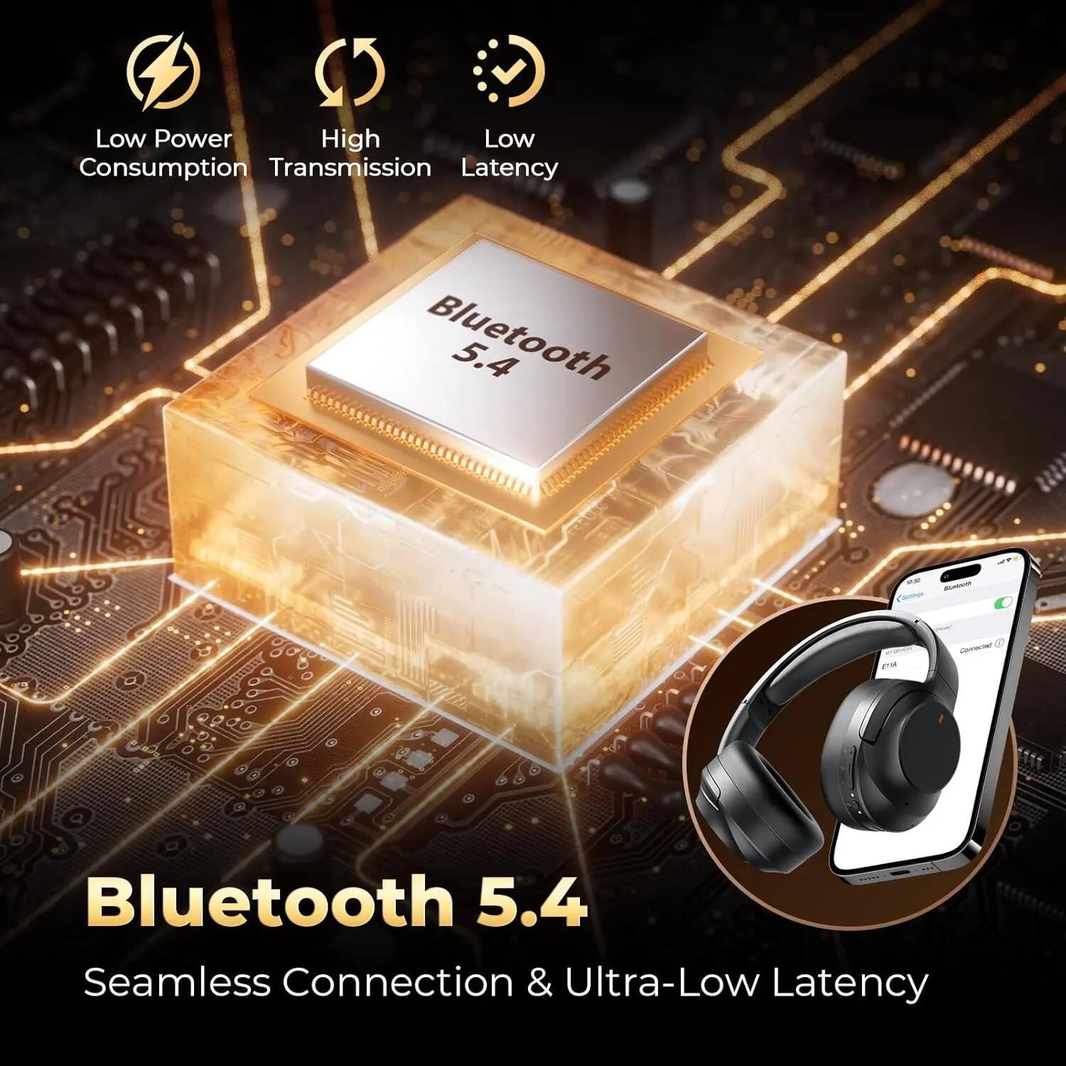 Low Power High Low Consumption Transmission Latency Bluetooth 5.4 OM - Cootrie 28 - Bluetooth 5.4 Seamless Connection & Ultra-Low Latency