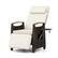 Front. Costway - 1 PCS Patio Wicker Recliner Chair with Adjustable Backrest Footrest Flip Side Table - White.