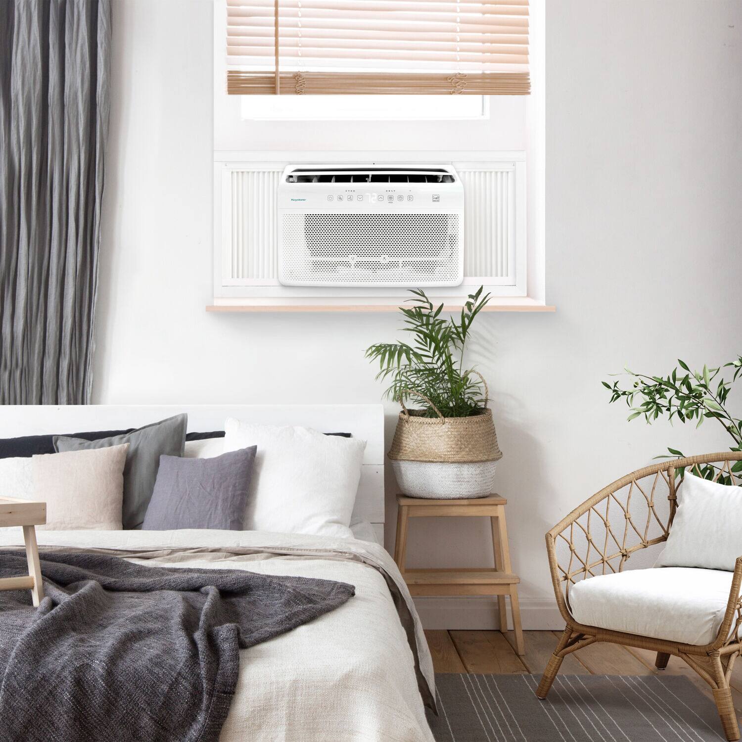 Alt View 11. Keystone - 550 Sq. Ft 12,000 BTU Window Mounted Inverter Air Conditioner with 10,000 BTU Heater with Supplemental Heat - White.