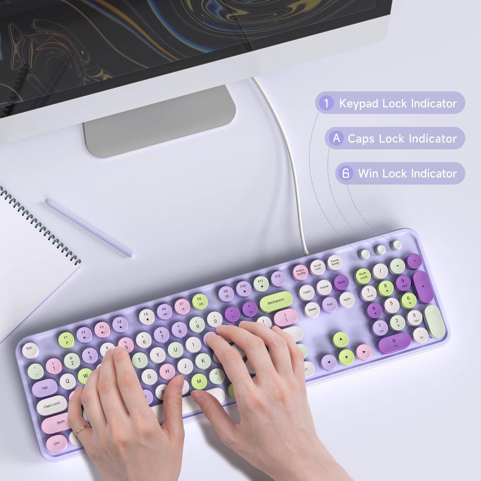 PO3TICJUNKI3 Wired 104 Keys Full sized Typewriter Keyboards Usb Office ...