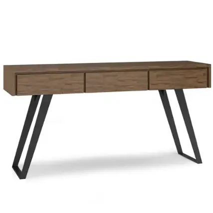 Simpli Home - Lowry Console Sofa Table - Rustic Natural Aged Brown