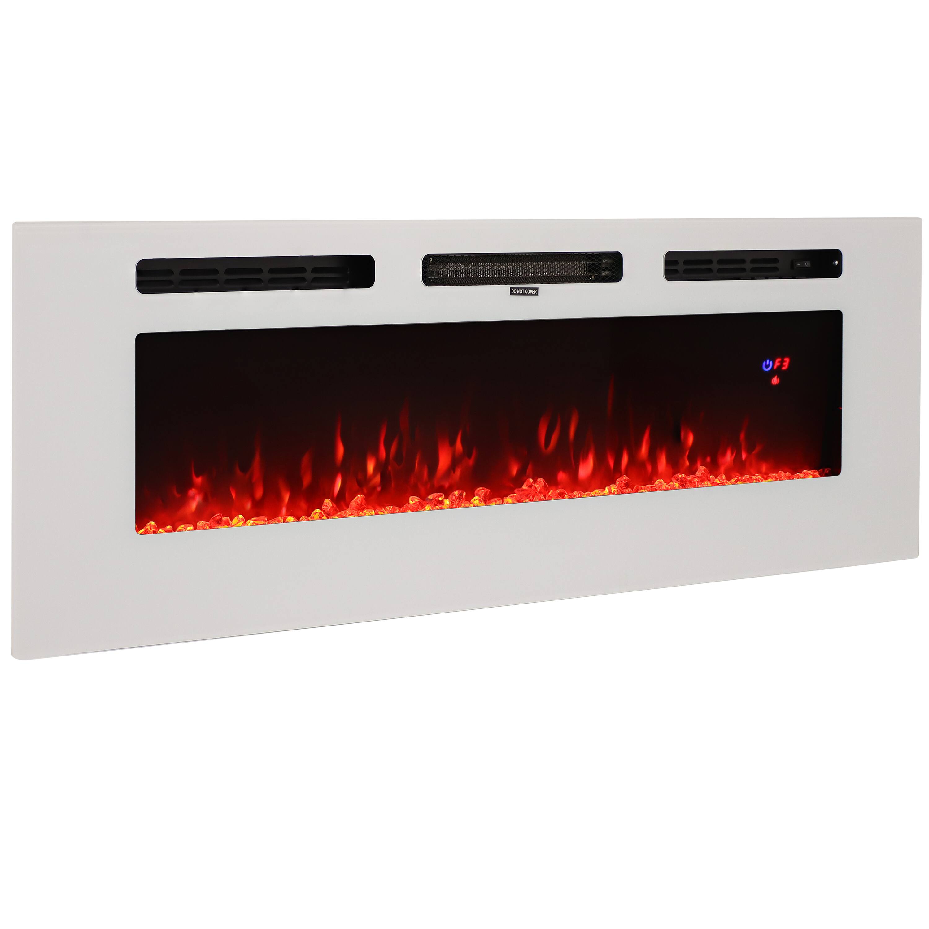 Alt View 7. Sunnydaze - 50 in Sophisticated Hearth Indoor Electric Fireplace - White.