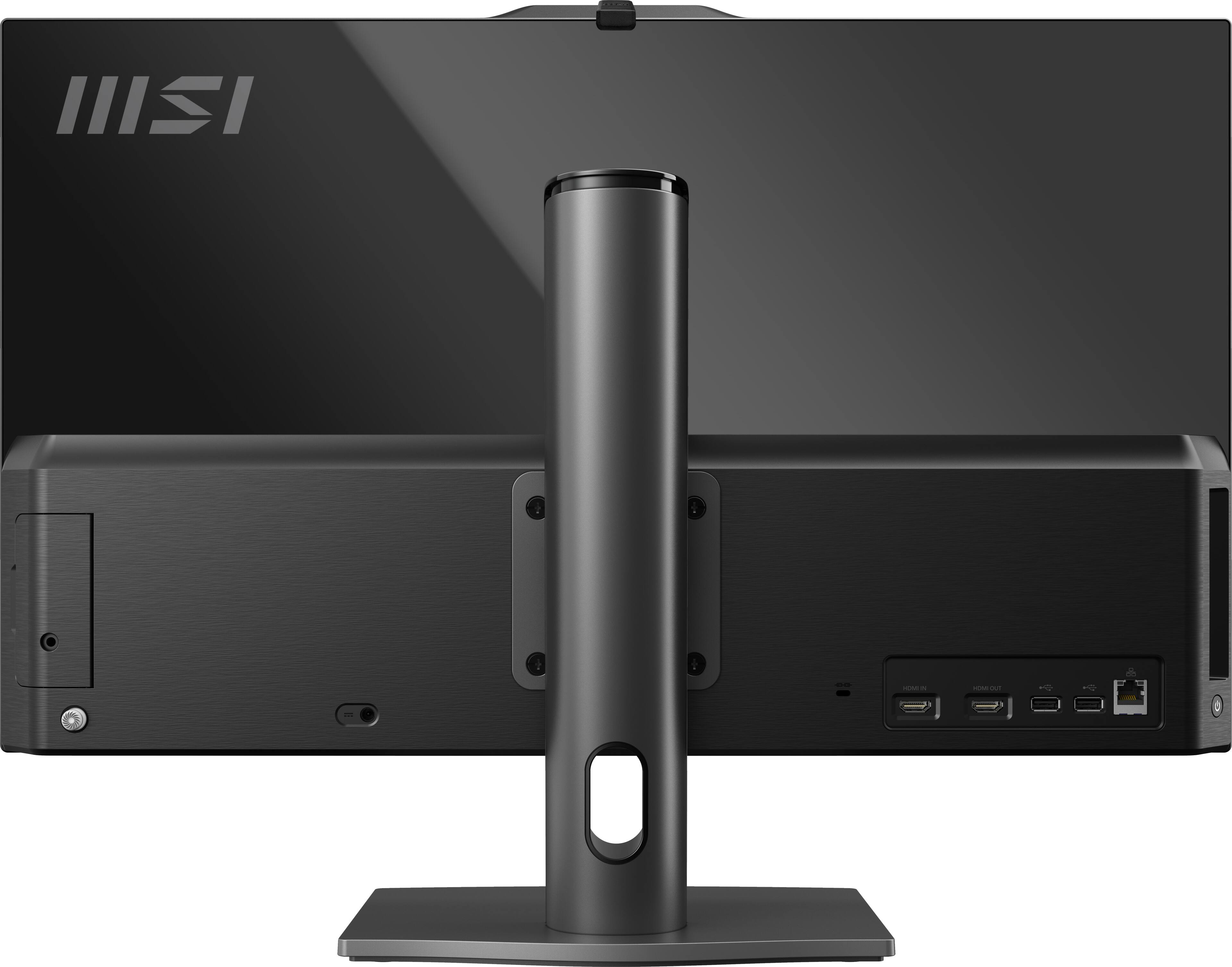 Back. MSI - 27" display All-in-One PC- Intel Core 5 120U - 16 GB - 1 TB SSD - WIN 11 PRO - Intel Chip - 1920 - Black.
