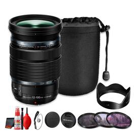 Bundle - OM System - M.Zuiko Digital ED 12-100mm f/4 IS PRO Lens Micro Four Thirds Zoom() - Black