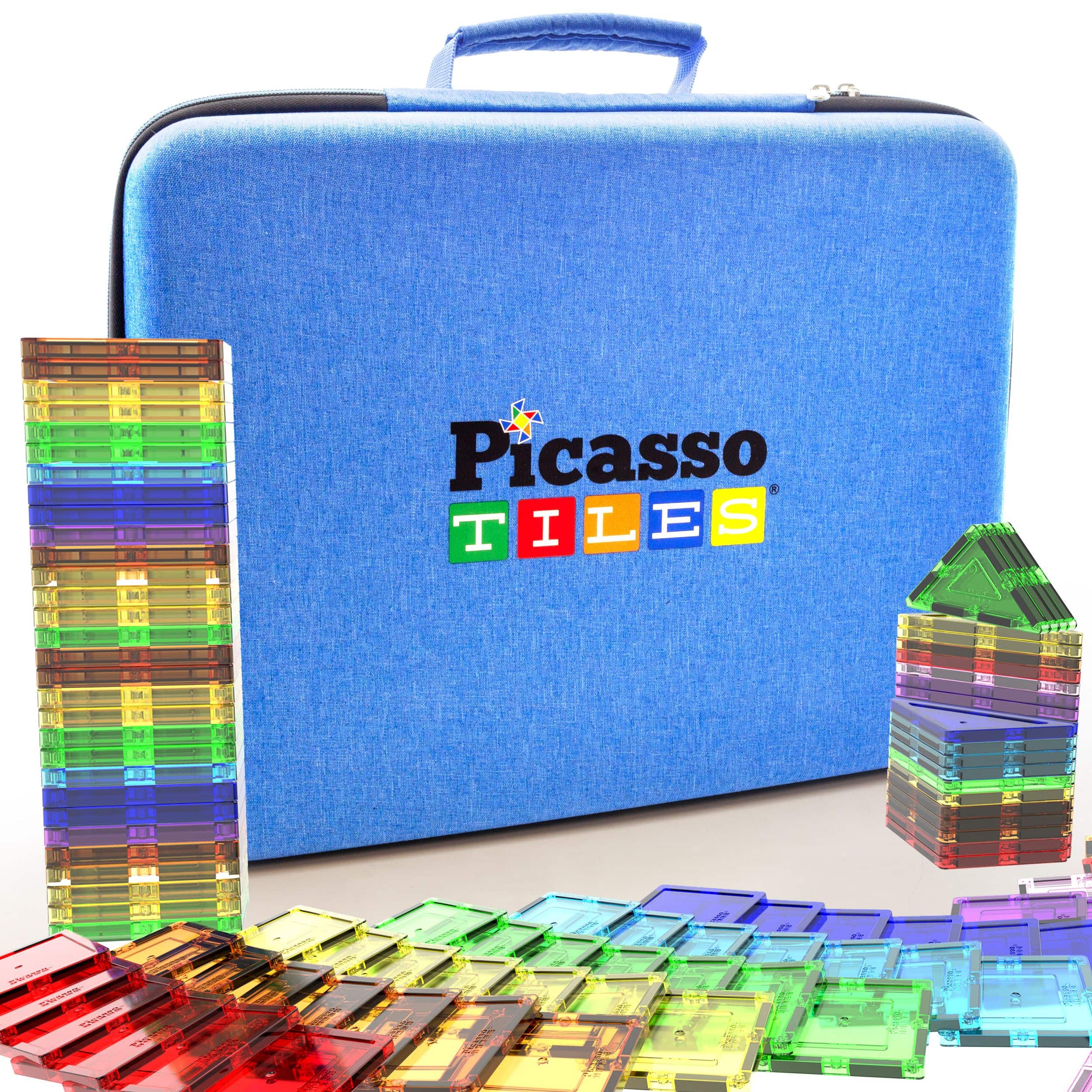 PicassoTiles - PICASSO-TILES Toy Carry Case Storage Box Organizer, Portable Travel Bag, Water-Resistant for Kids Magnetic Tiles
