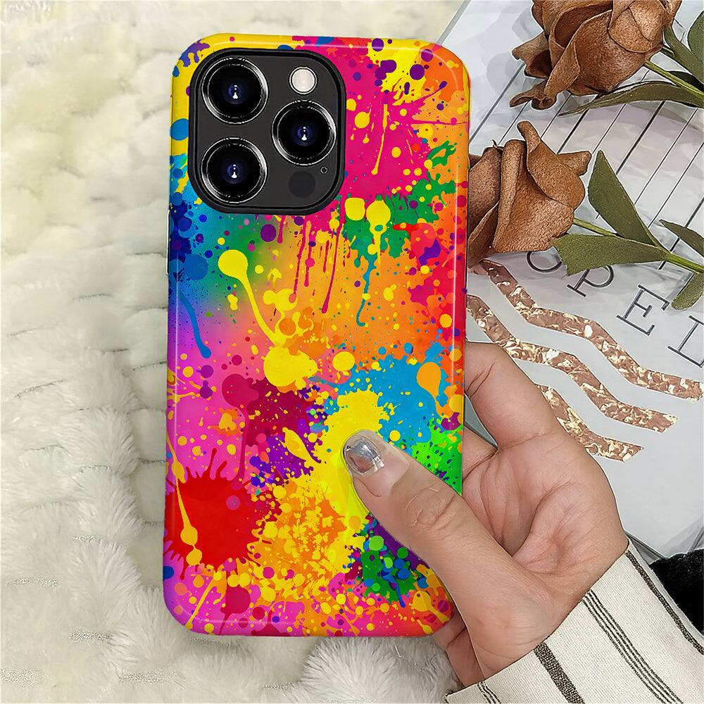 Alt View 3. BUBM - Smartphone Case for iPhone - 2-Layer Durable Smartphone Protection Case - Chromatic Chaos - Chromatic Chaos for iPhone 16 Pro.