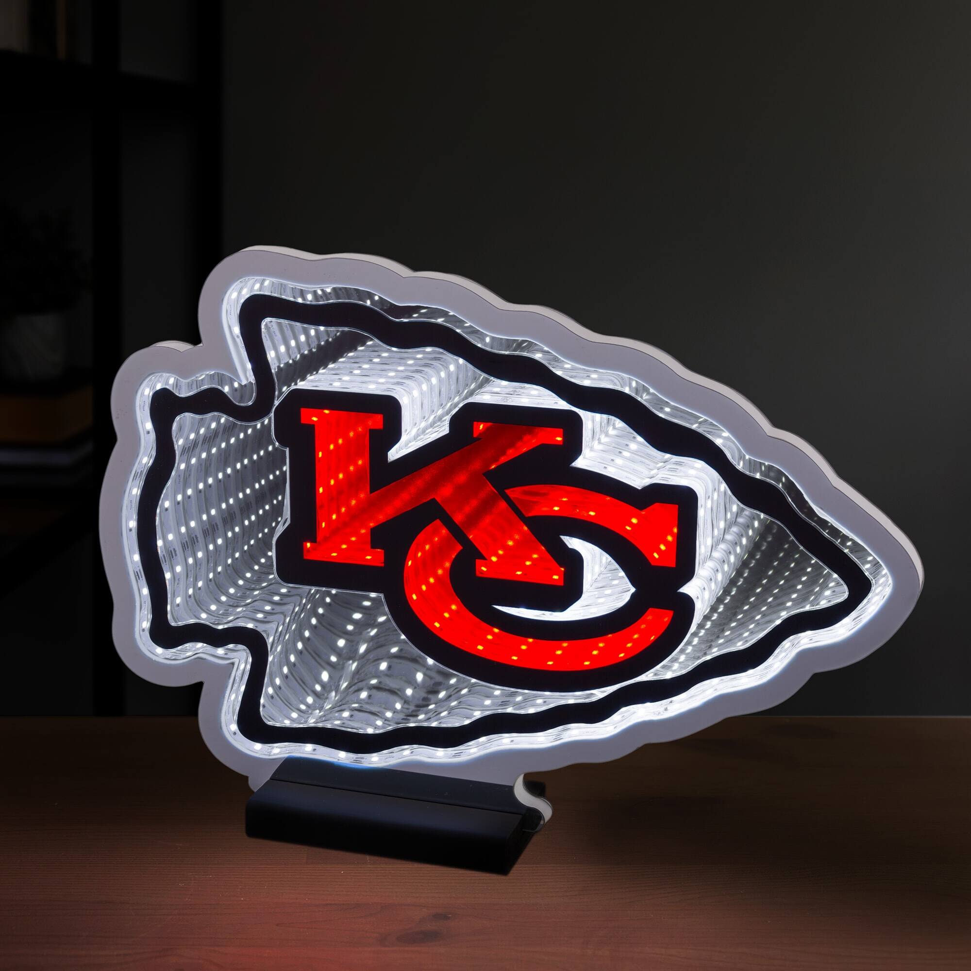 Alt View 2. Sporticulture - Kansas City Chiefs LED Infinity Logo Light - Multicolor.