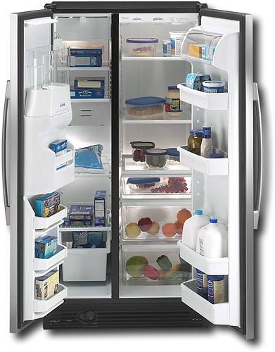 Alt View Standard 1. Whirlpool - 25.3 Cu. Ft. Side-by-Side Refrigerator with Thru-the-Door Ice and Water - Satina Stainless-Look.