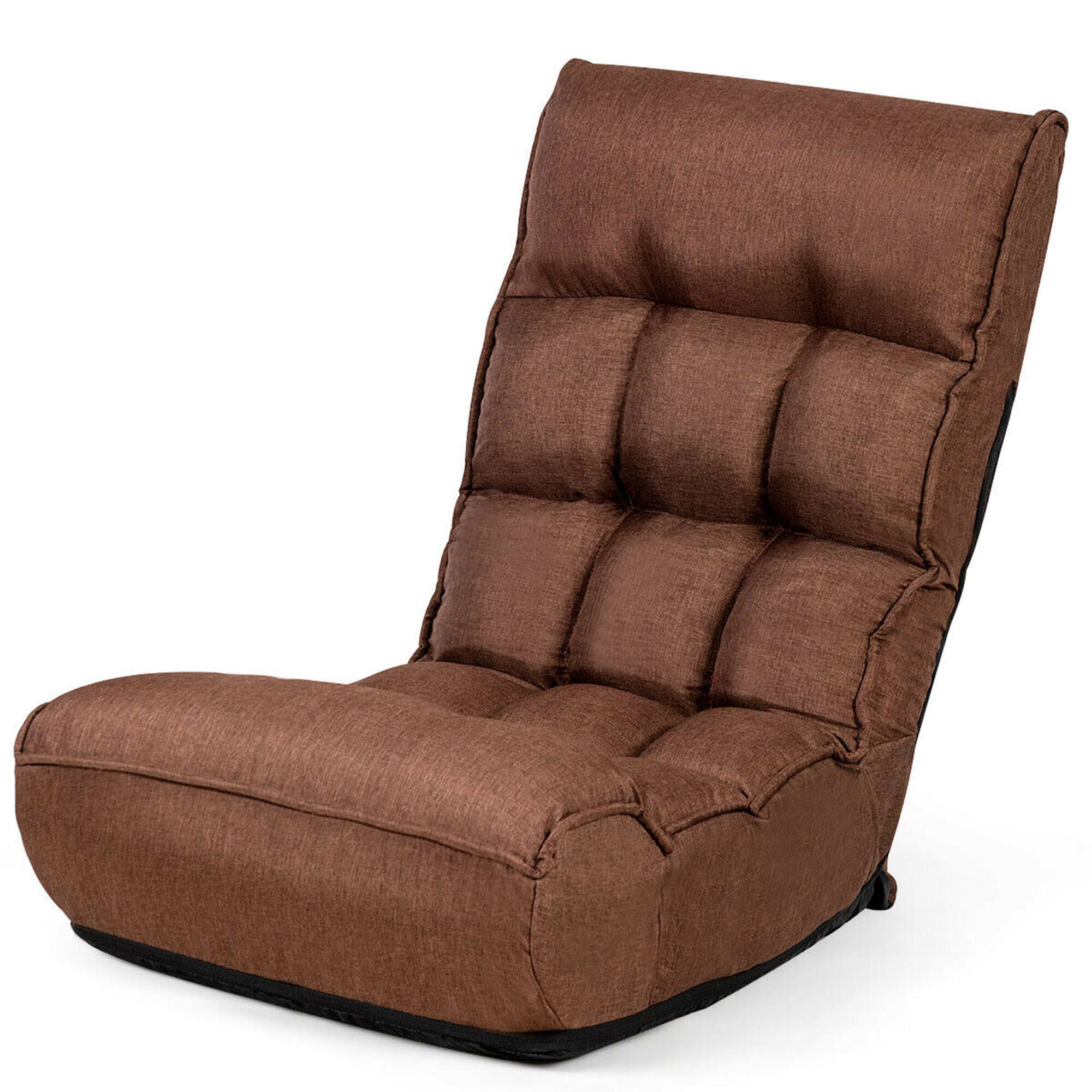 Alt View 4. Gymax - Gymax 4-Position Floor Chair Folding Lazy Sofa w/Adjustable Backrest & Headrest Coffee - Coffee.