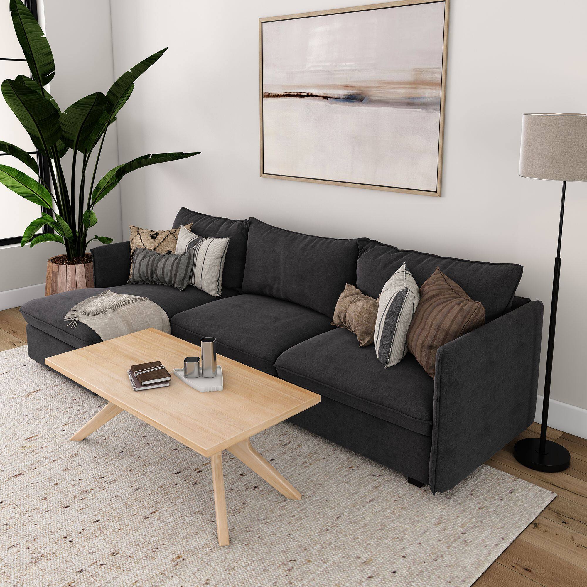 Alt View 4. Plank+Beam - Verso Rectangular Coffee Table (48in x 24in / 1220mm x 610mm), Blonde - Blonde.