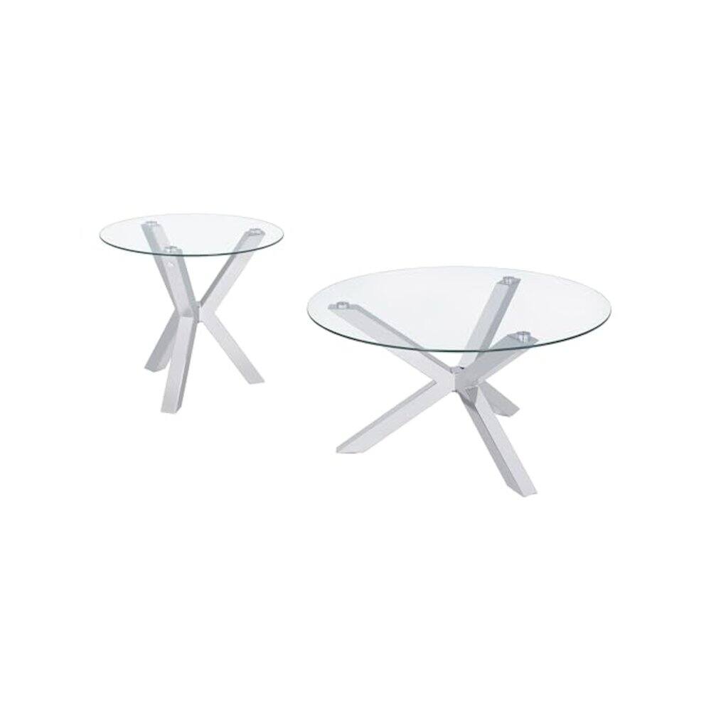 Coaster Co. of America - Kenzie 2-piece Round Coffee and End Table Set - Chrome