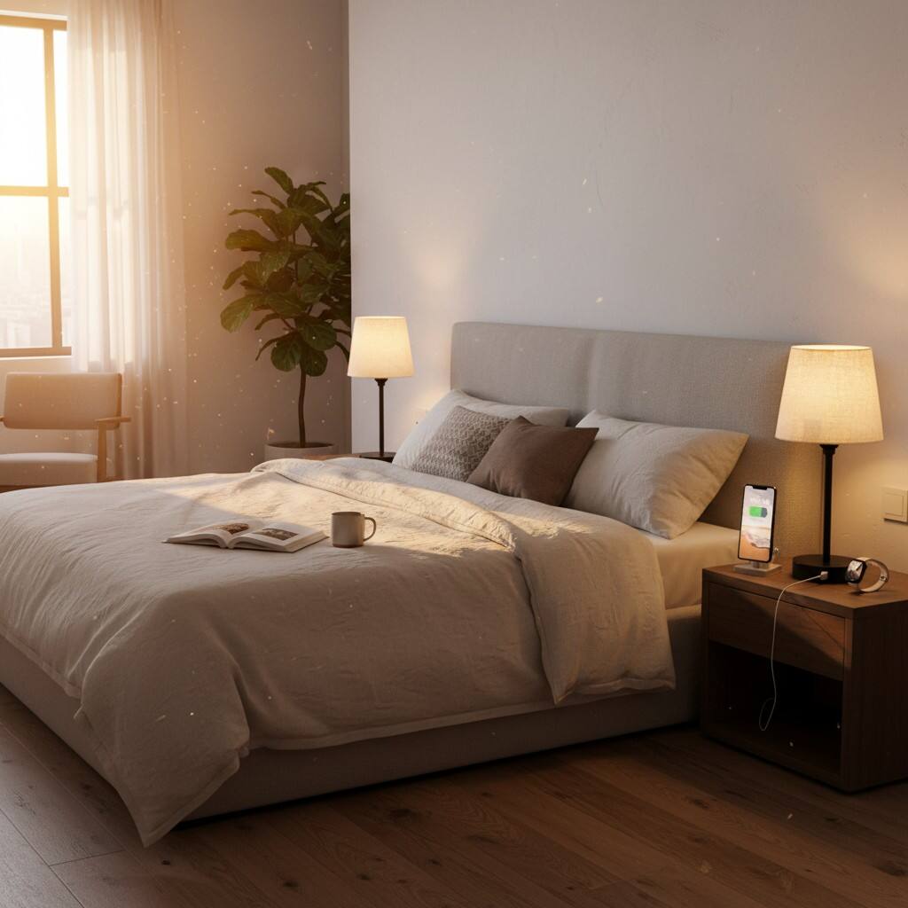 Alt View 1. Dazzed Corner - Set of 2 Dimmable Touch Bedside Lamps with USB-C & AC Outlet, Black.