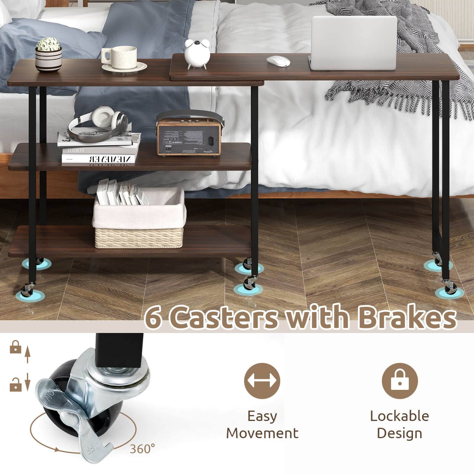 The text on the image reads: "6 Casters with Brakes 360 Easy Movement Lockable Design."