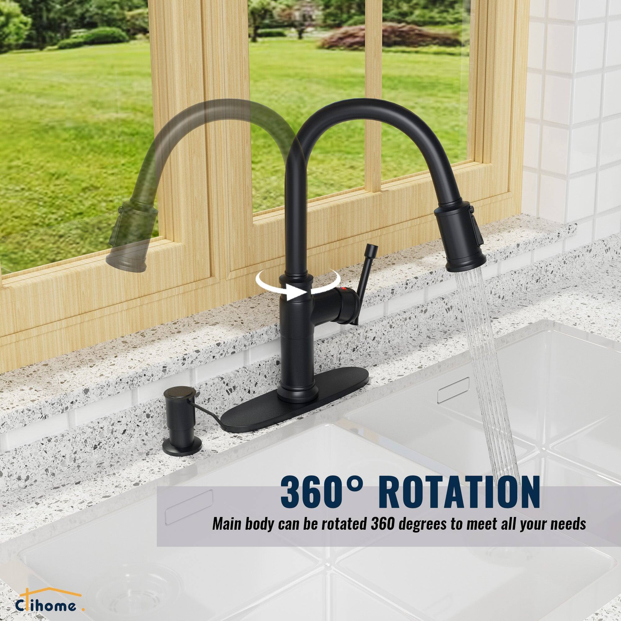 360° ROTATION Main body can be rotated 360 degrees to meet all your needs Cihome