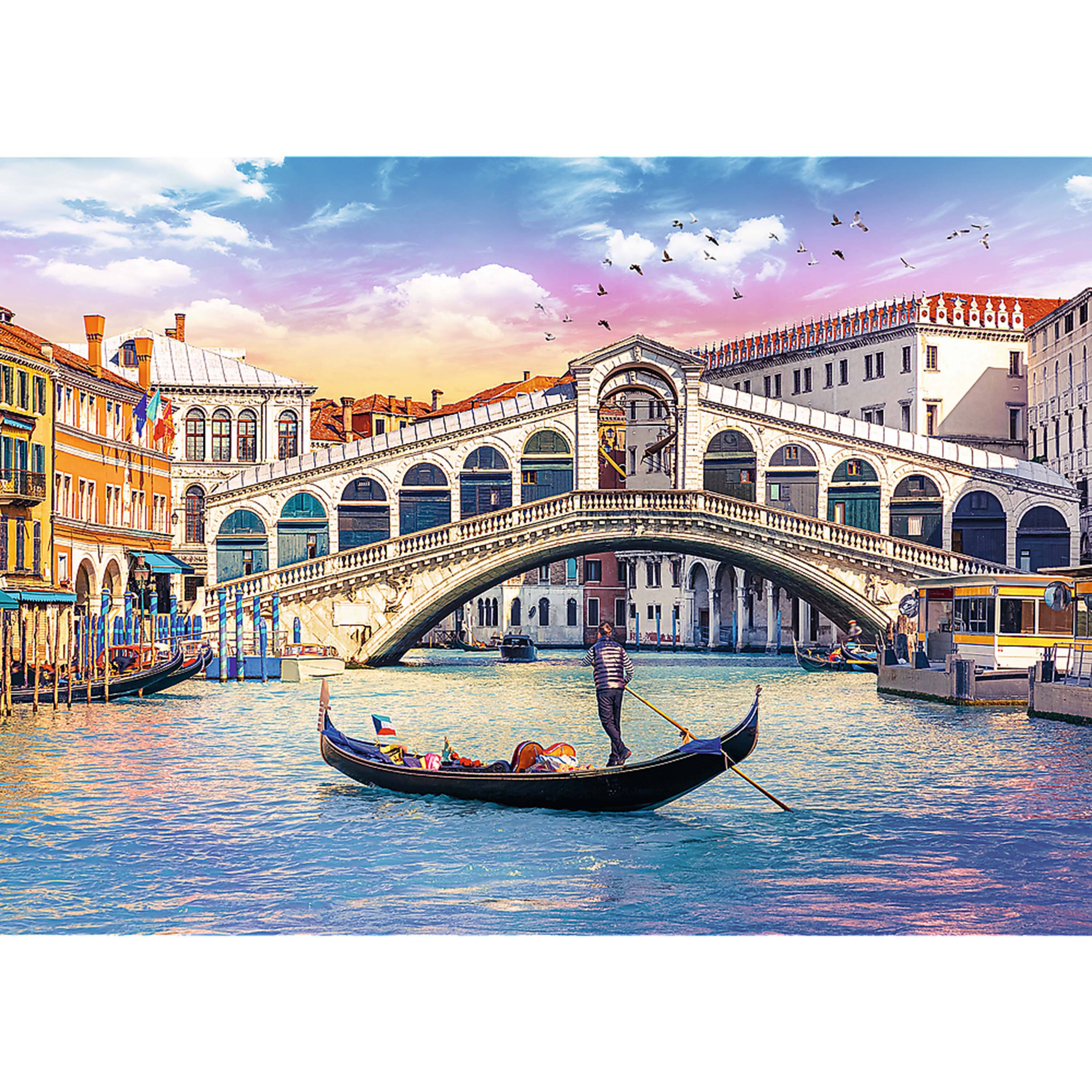 Angle. Trefl - Trefl Red 500 Piece Puzzle - Rialto Bridge, Venice.