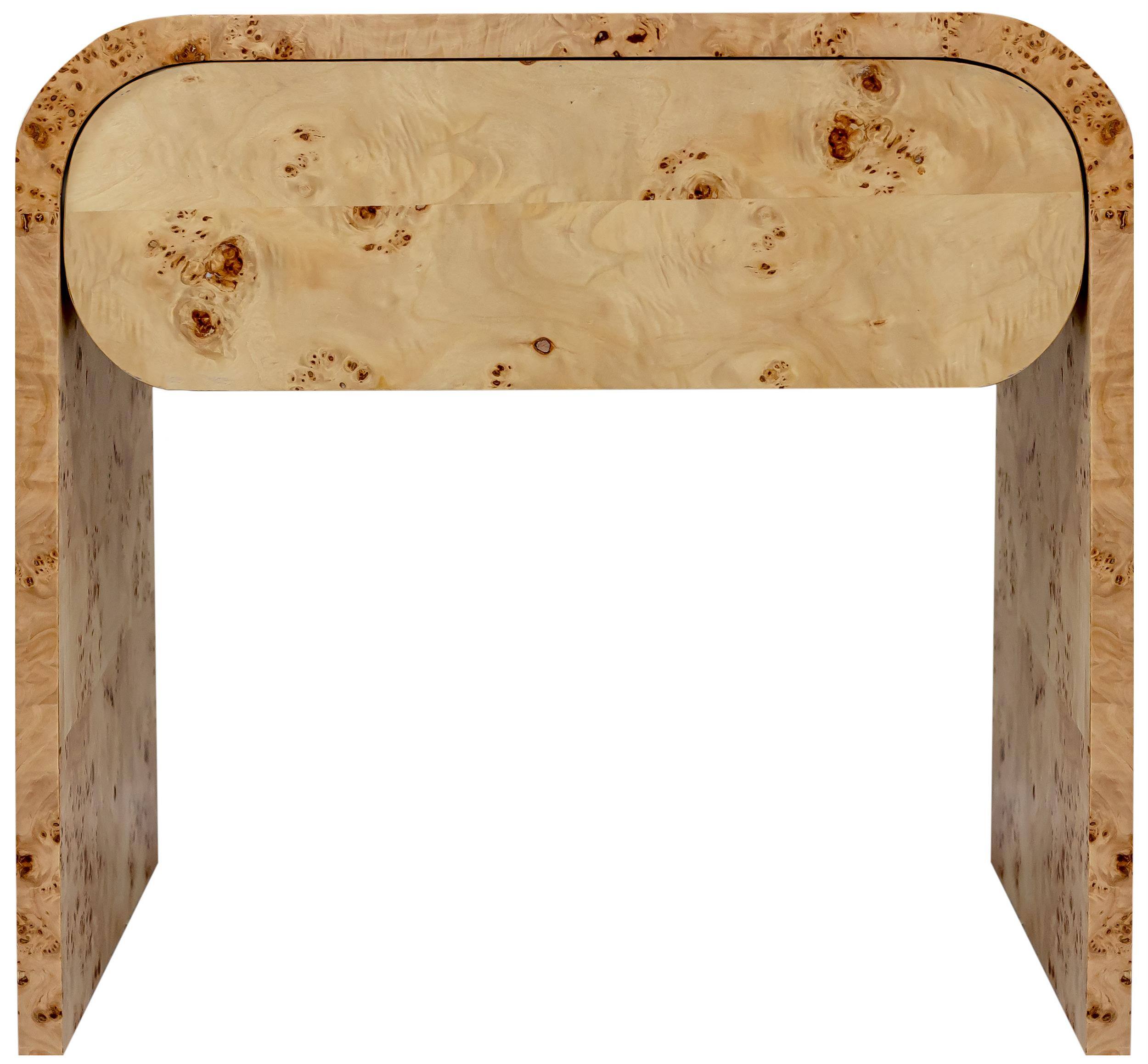 Front. Meridian Furniture - Cresthill Burl Wood Night Stand - Brown.