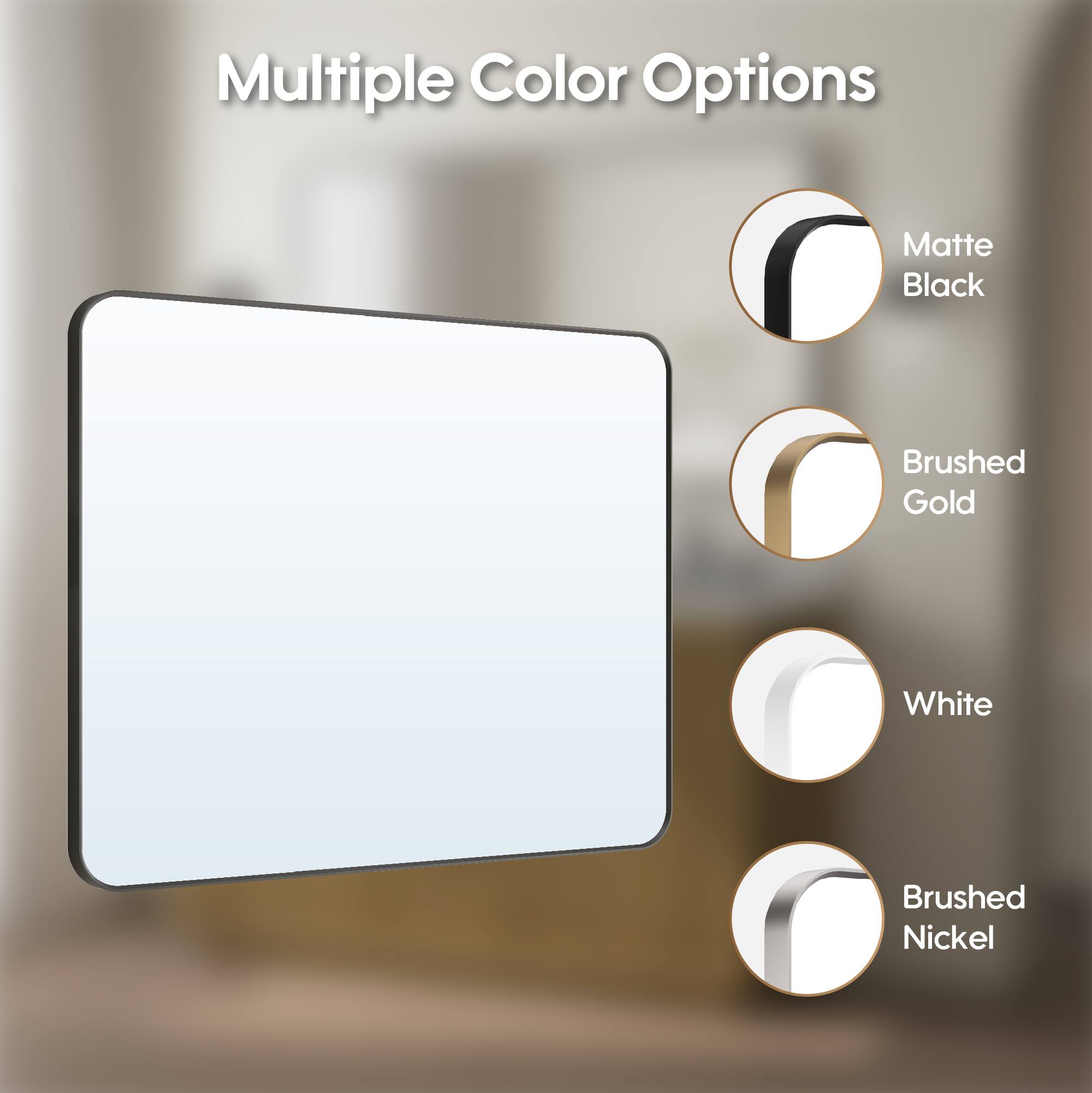 Multiple Color Options: Matte Black, Brushed Gold, White, Brushed Nickel