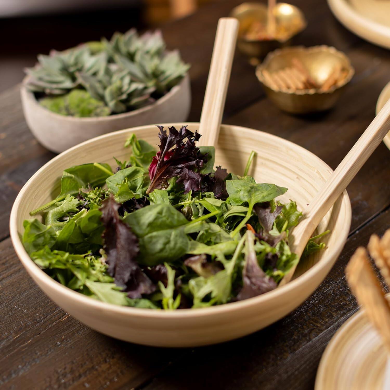 Alt View 2. Lexa - Bamboo Salad Bowl, 12 Inch, Natural Bamboo - Natural.