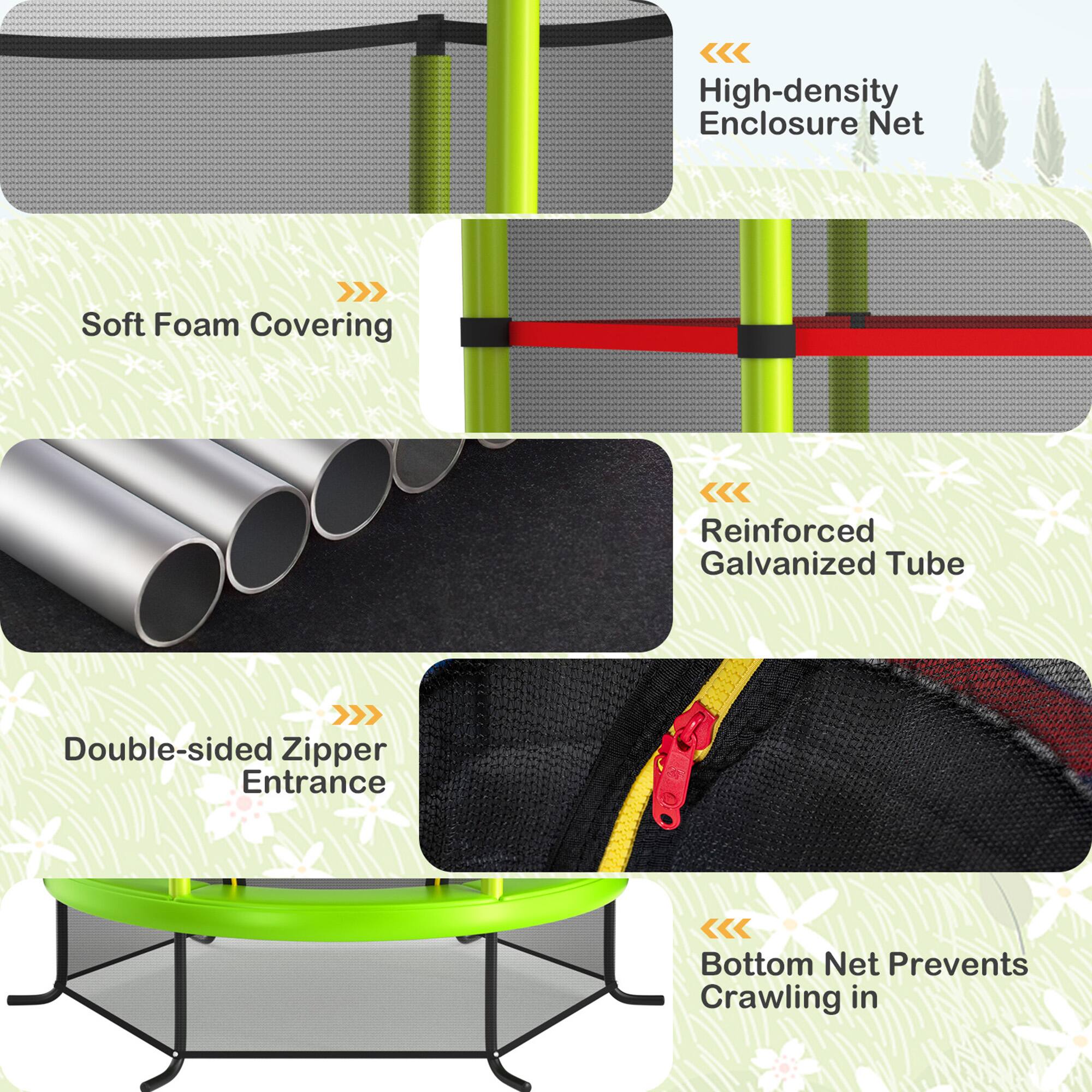 - High-density Enclosure Net
- Soft Foam Covering
- Reinforced Galvanized Tube
- Double-sided Zipper Entrance
- Bottom Net Prevents Crawling in