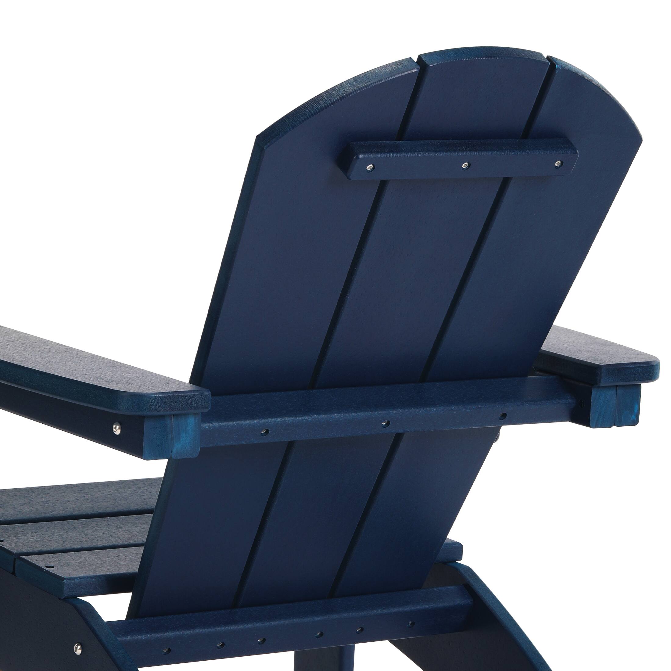 Alt View 3. WestinTrends - WestinTrends Malibu 3-Piece Kids HDPE Adirondack Chairs Set with Square Side Table and Cup Holders - Navy Blue.