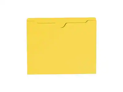 Front. Smead - Smead Reinforced File Jackets, Reinforced Straight Cut Tab, Letter Size, Yellow, 100/Box (75511) - Yellow.