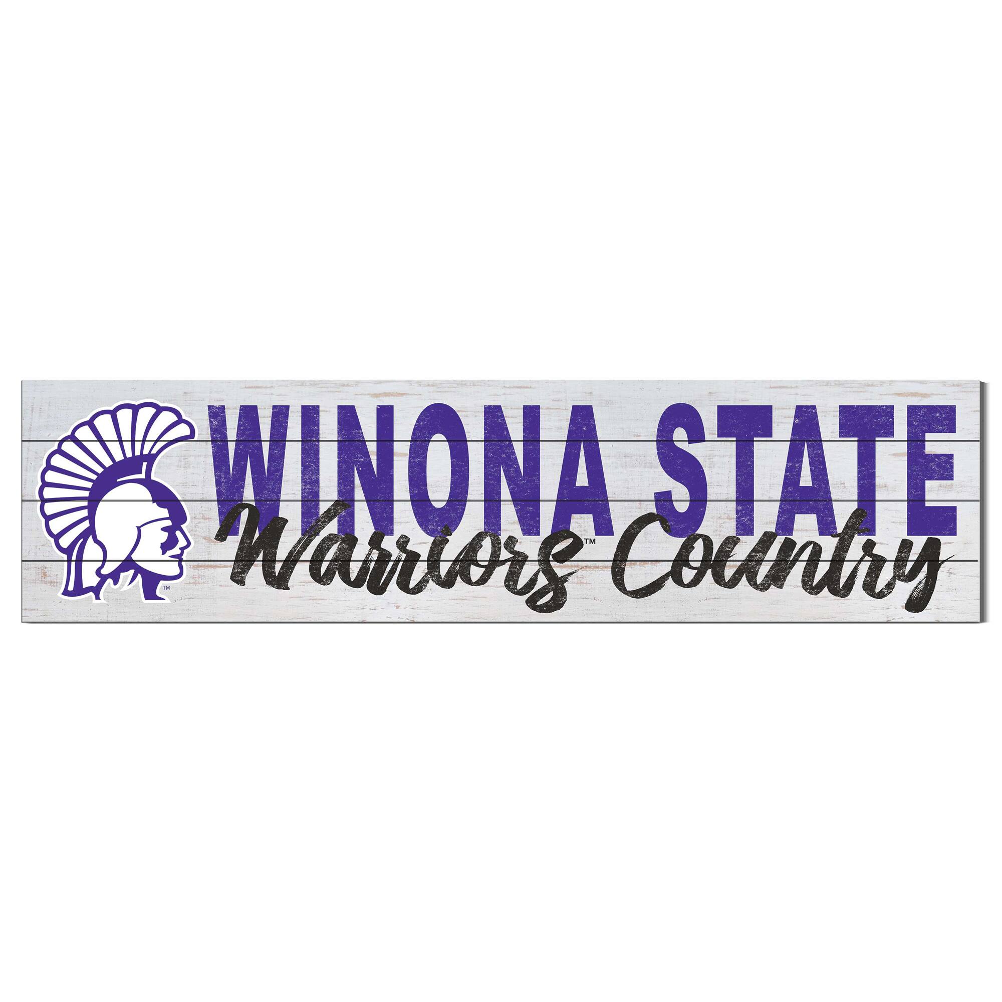 Winona State Warriors 10" x 40" Logo Sign