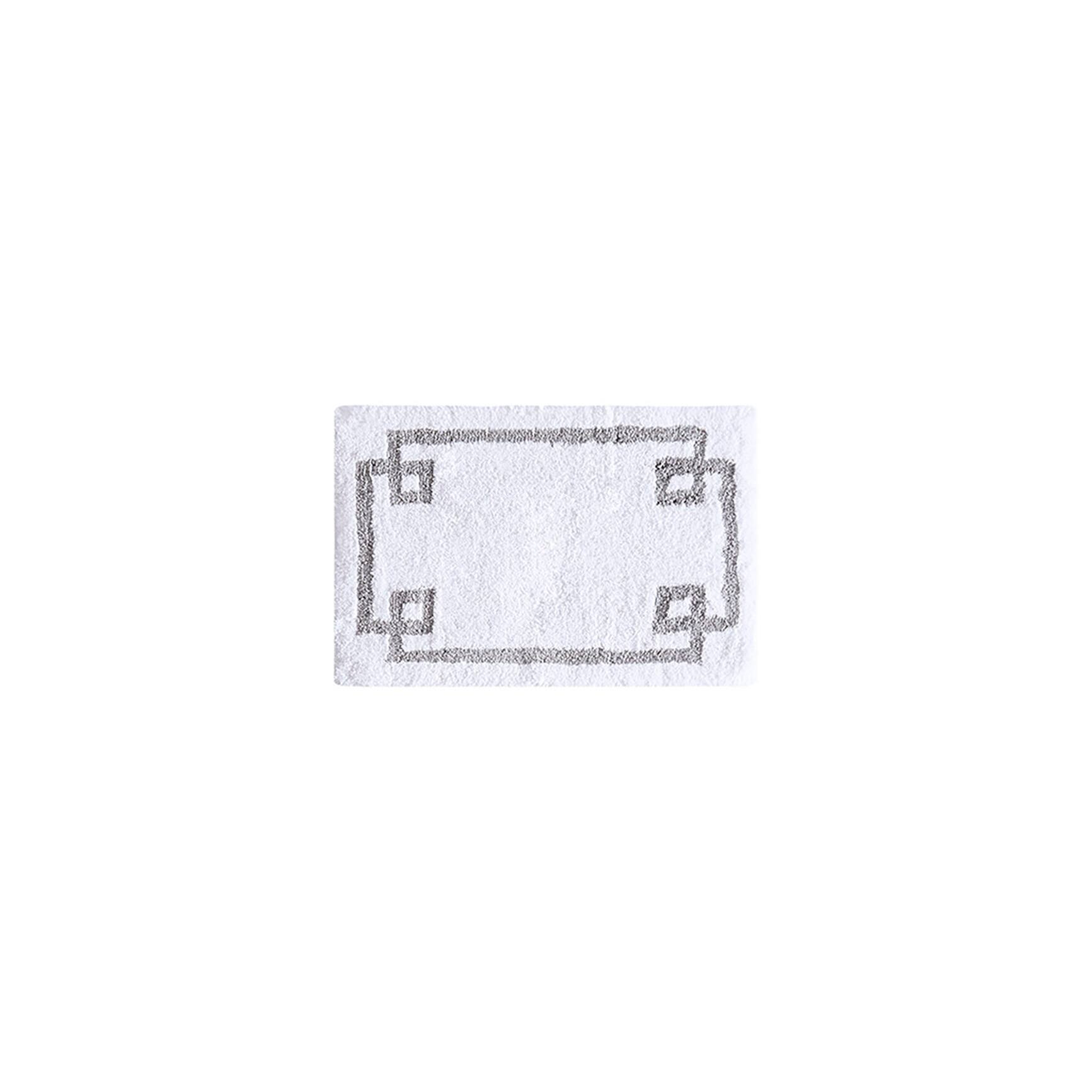 Front. APRILSOUL - 100 Cotton Oeko Tex Bath Rug Cloud Soft White Border Hotel Style - White.