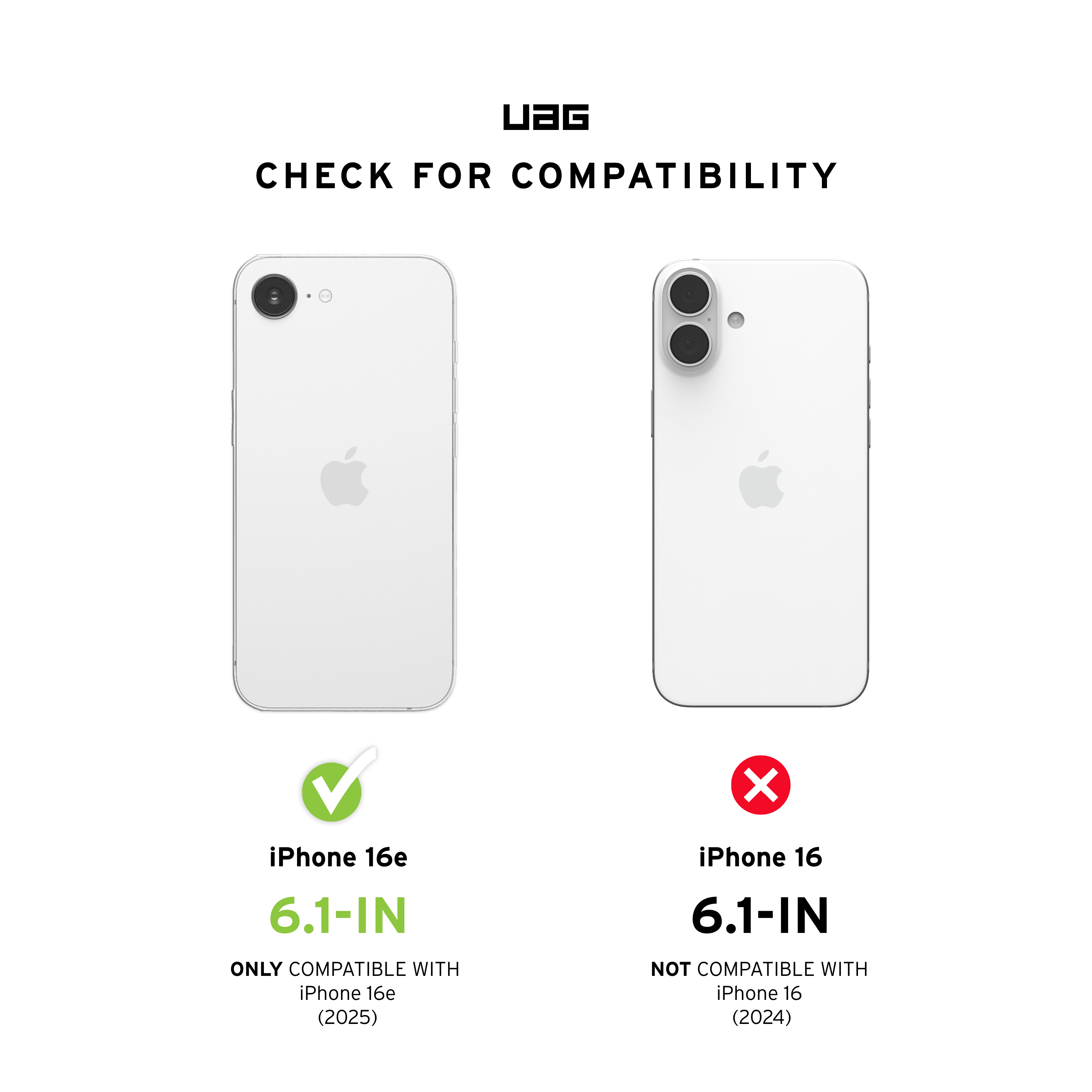 Left. UAG - Pathfinder Clear Case with Magsafe for Apple iPhone 16e - Ash.