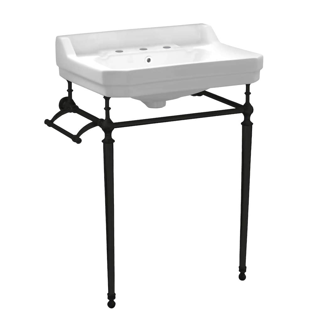 Whitehaus - Victoriahaus rectangular basin china console - White