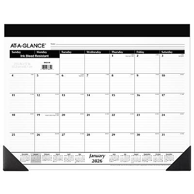 AT-A-GLANCE

Sunday Monday Tuesday Wednesday Thursday Friday Saturday
1 2 3 4 5 6 7
8 9 10 11 12 13 14
15 16 17 18 19 20 21
22 23 24 25 26 27 28
29 30 31

Ink Bleed Resistant
Durable
Acid Free

January 2026