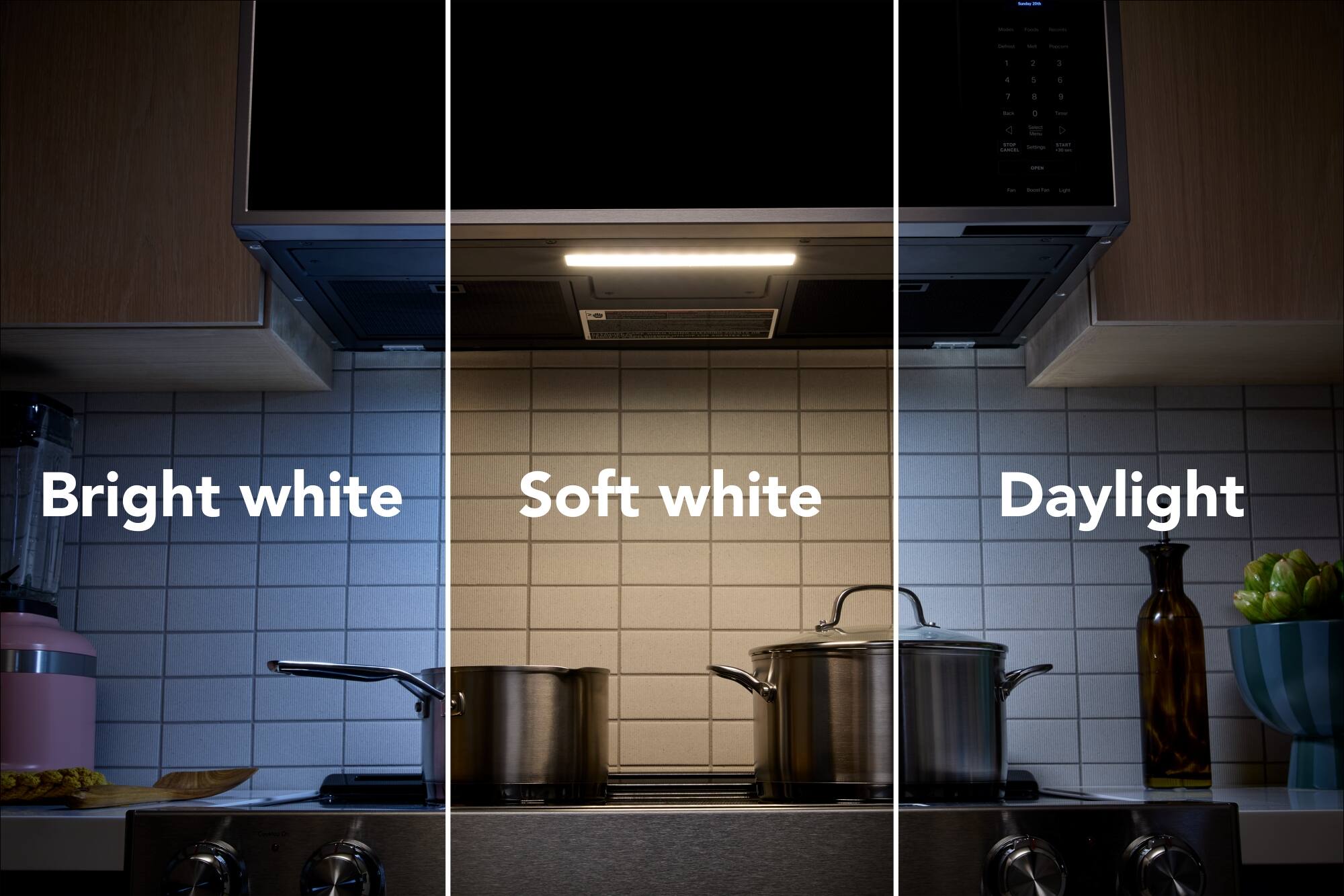 The text in the image is:

- Bright white
- Soft white
- Daylight