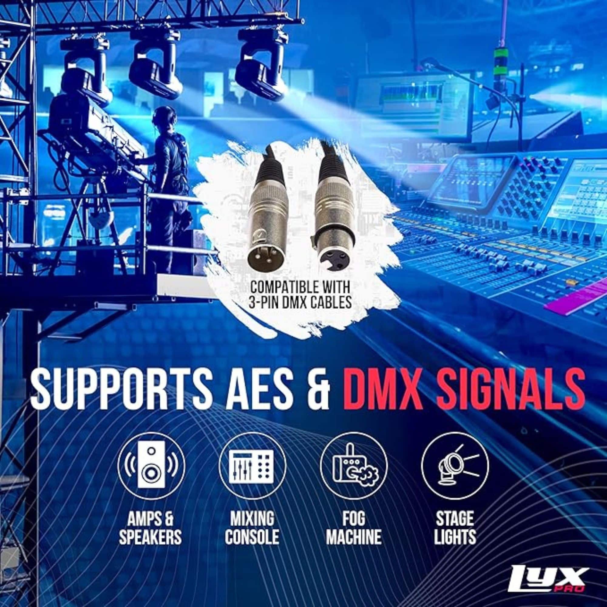 Lyxpro 8 Channel Dual Input 3 Pin XLR Breakout, Male to RJ45