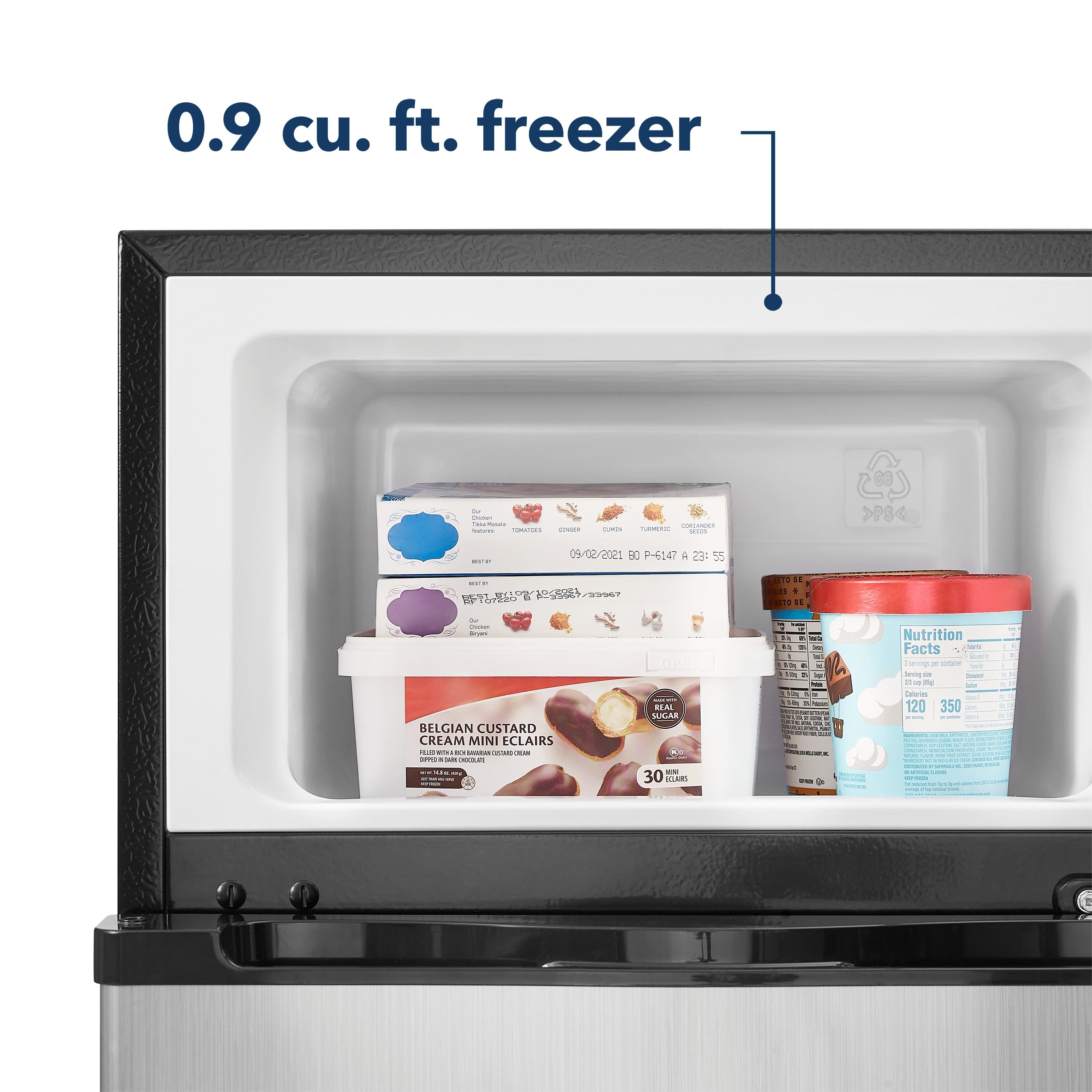 0.9 cu. ft. freezer - - - - I >P8 09/02/2021 DI -6147 a D: 5 9? E 1. TEs 14 1E I BELGIAN CUSTARD CREAM MINI CLAIRS .. - .. - C nTA-NCA ma . - ORE DIAL SUCAR -- 30 SCAR - - - - - T - - EN - - i Nutrition Facts - - - - - - Sen - - - - - Tware 120 350 I