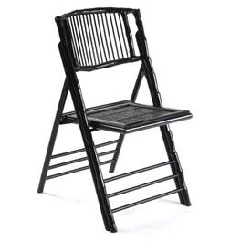Winado - 34in 1PC Portable Bamboo Folding Chair, Comfortable Seat Dining Chair for Indoor Outdoor Patio Wedding Party Events - Black