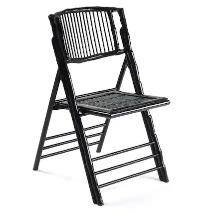 Front. Winado - 34in 1PC Portable Bamboo Folding Chair, Comfortable Seat Dining Chair for Indoor Outdoor Patio Wedding Party Events - Black.