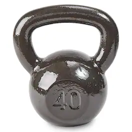 BalanceFrom Fitness - BalanceFrom Cast Iron Kettlebell for Home Gym Strength Training, 40 Lb, Grey - Gray