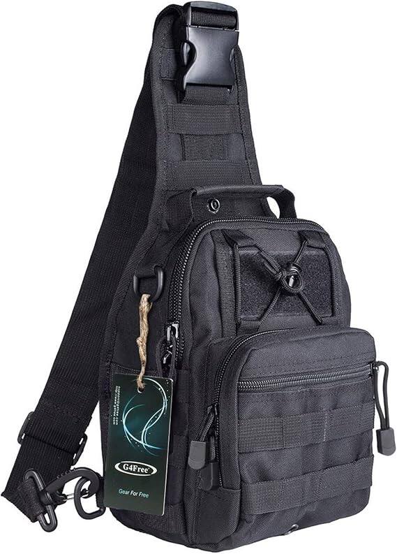 Vulpecula Spade - Outdoor Tactical Bag Backpack, Military Sport Bag Pack Sling Shoulder Backpack Tactical Bag for Every Day Carry - Black