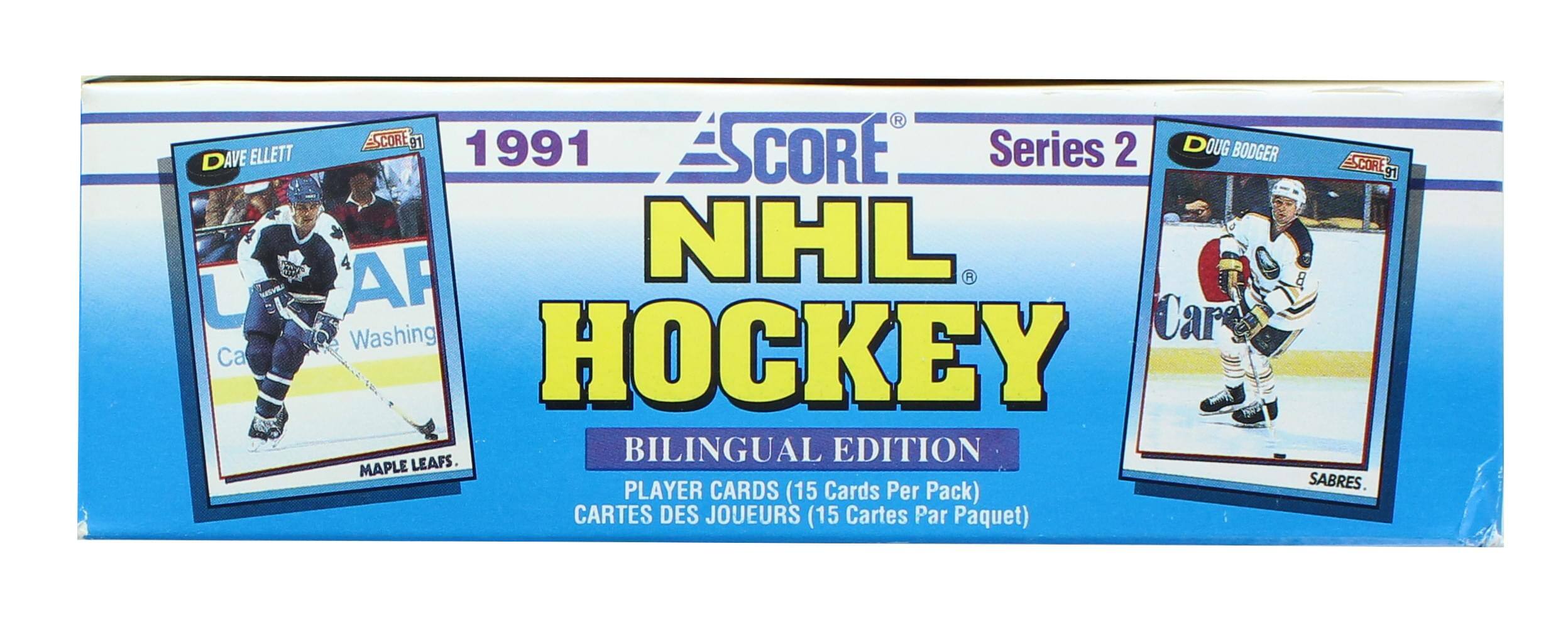 1991 SCORE NHL HOCKEY  
Series 2  
BILINGUAL EDITION  
PLAYER CARDS (15 Cards Per Pack)  
CARTES DES JOUEURS (15 Cartes Par Paquet)  

Dave Ellett  
MAPLE LEAFS  

Doug Bodger  
SABRES