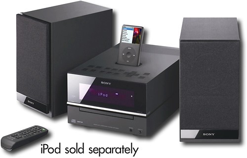  Sony - 50W Micro Hi-Fi Shelf System with Built-in Apple® iPod® Dock