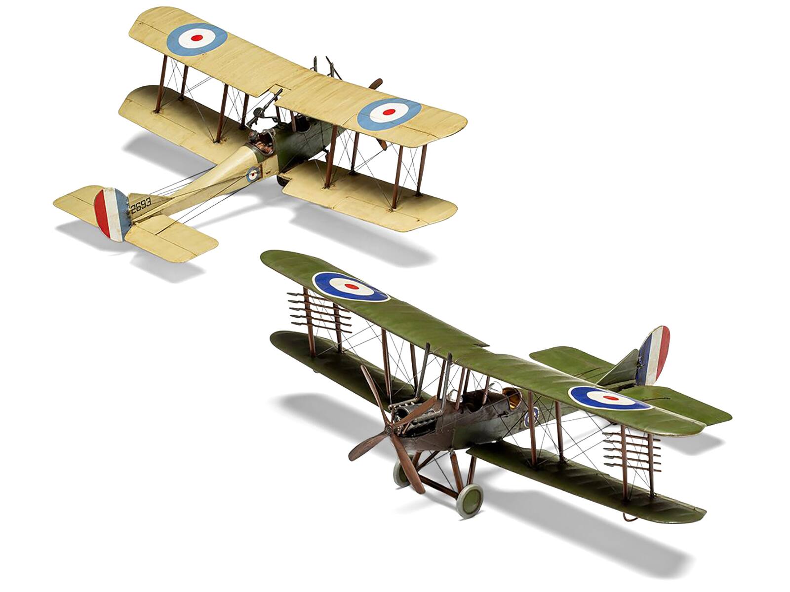 Alt View 1. Airfix - Level 2 Model Kit Royal Aircraft Factory BE2c Aircraft with 2 Scheme Options 1/72 Scale Plastic Model Kit by Airfix - Multicolor.