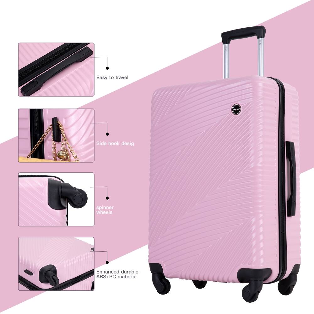 Ropilly 3 Piece Luggage Set Hard Shell Spinner Suitcase 20 24 28 Inch ...