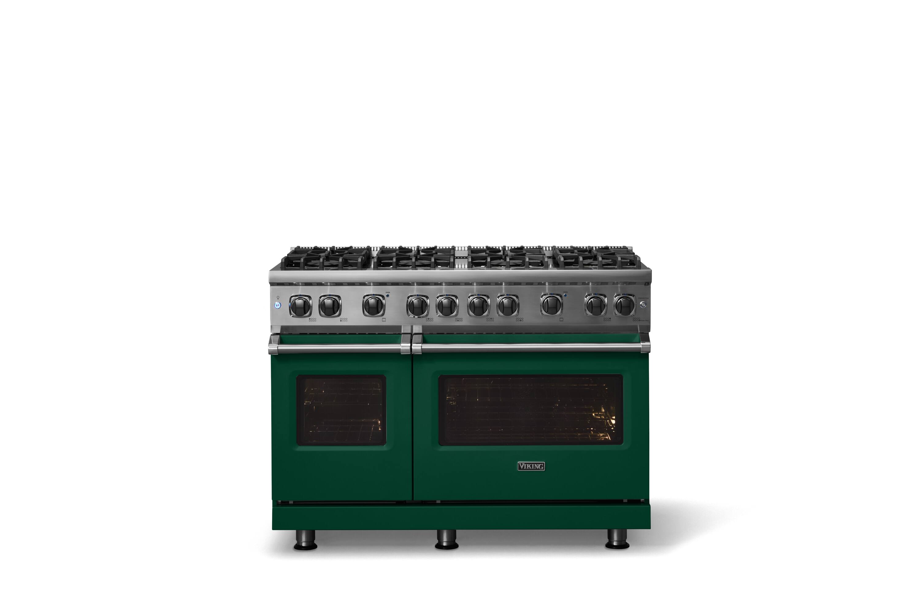 Alt View 1. Viking - 6.1 Cu. Ft. Professional 5 Series Freestanding Double Oven Liquid Propane Gas Convection 8 Burner Range - Ivy.